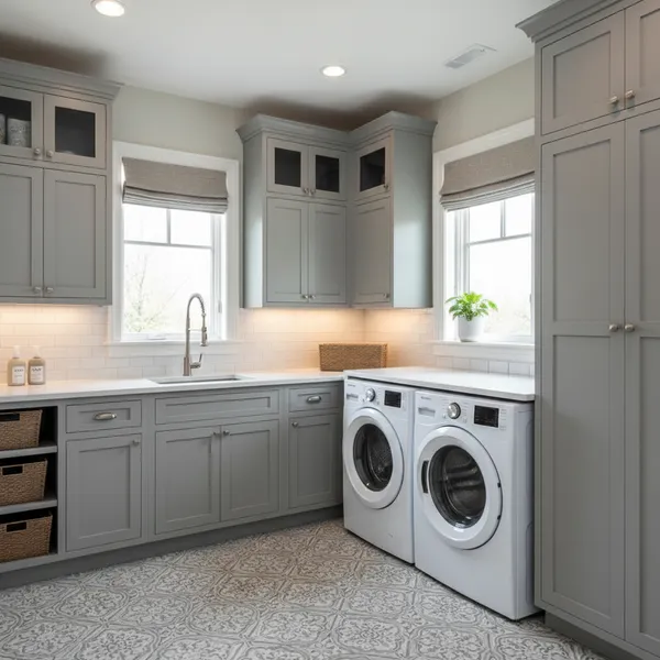 madison-laundry-cabinet-storage-grey - Madison AL custom cabinets